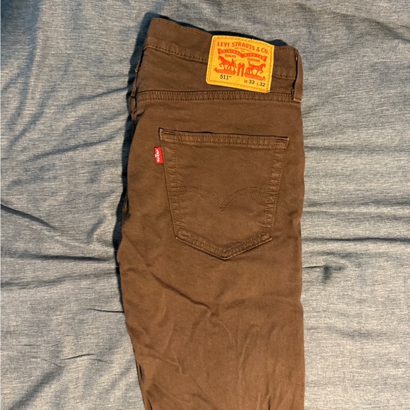 Levi’s 511 Men’s Slim Fit Brown Jeans Size 33x32 - Picture 5 of 5